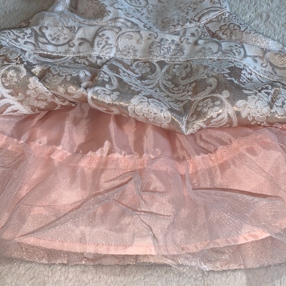 Janie and Jack Floral Jacquard Dress Pink/Rose Gold Dress EUC 6-12M - Picture 8 of 17